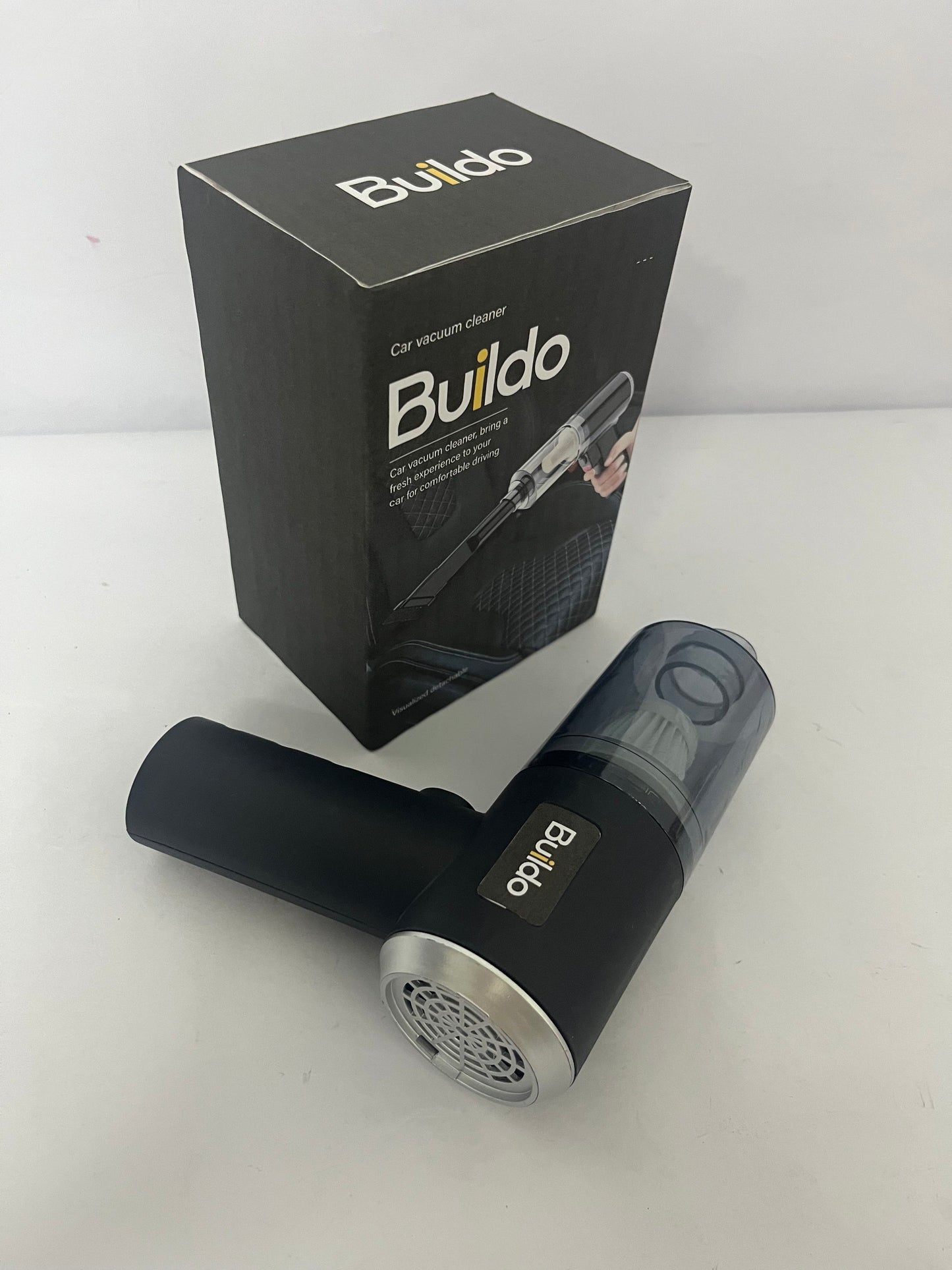 Buildo Mini Vacuum Cleaner for,2 in 1 Keyboard Vacuum Cleaner Wireless Handheld,Car Vacuum with Brushless Motor High Power 120W Rechargeable Easy to Clean Car Interior，Charging Cable not Included (Black)