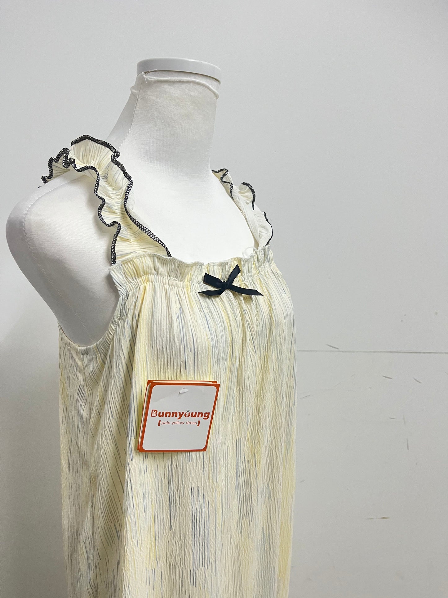 【Bunnyoung Pale Yellow Ruffled Strap Dress】—— Sweet & Airy Daily Wear