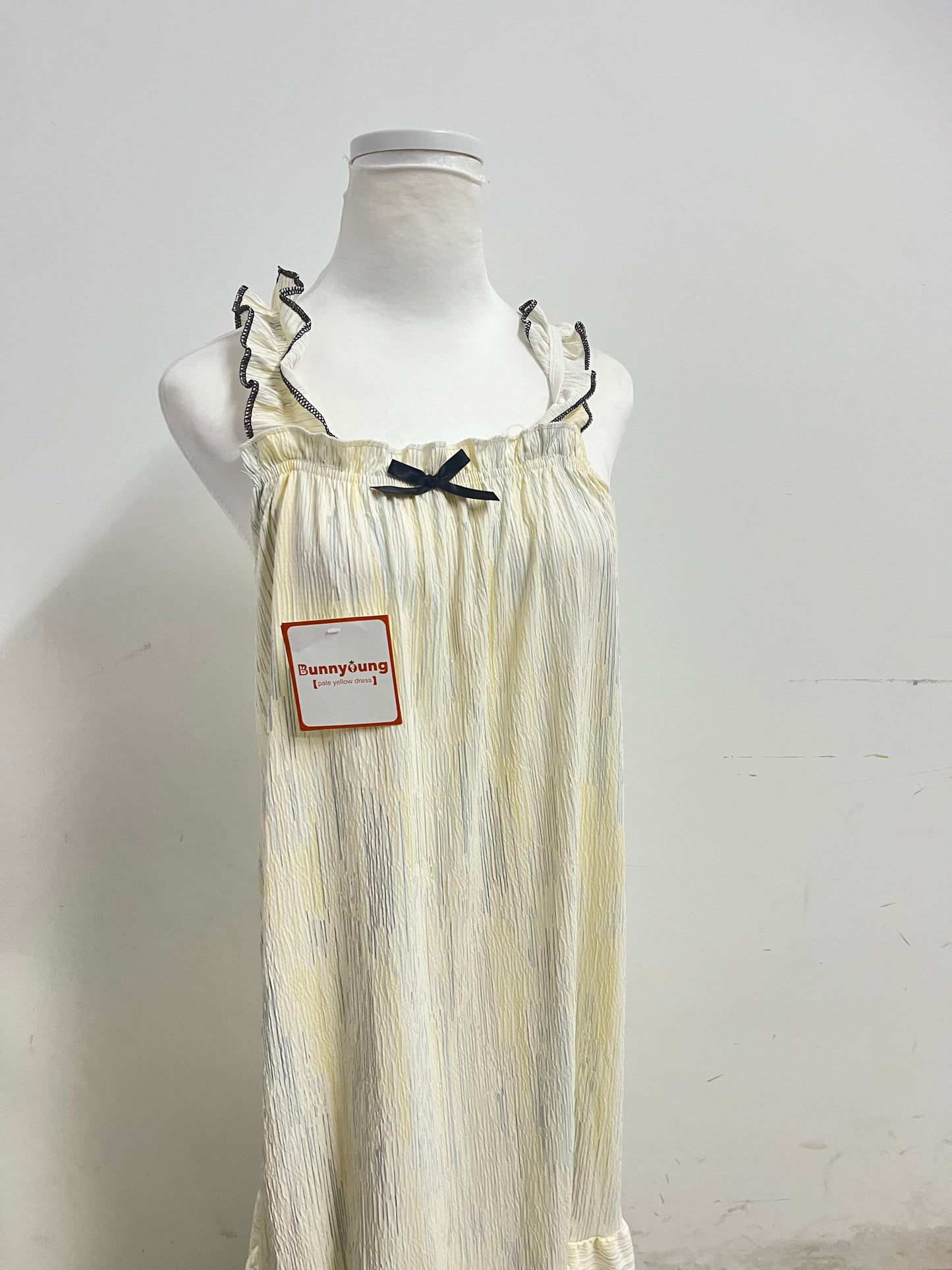 【Bunnyoung Pale Yellow Ruffled Strap Dress】—— Sweet & Airy Daily Wear
