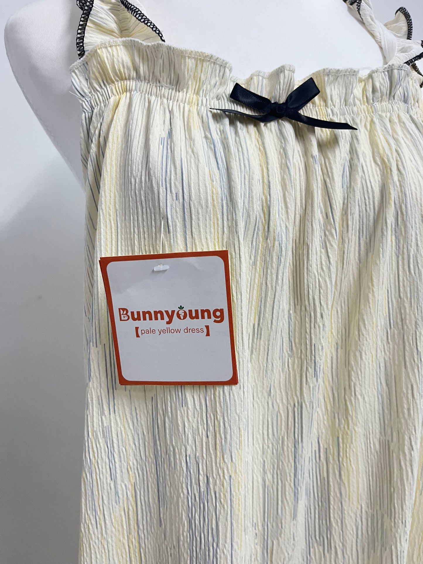 【Bunnyoung Pale Yellow Ruffled Strap Dress】—— Sweet & Airy Daily Wear