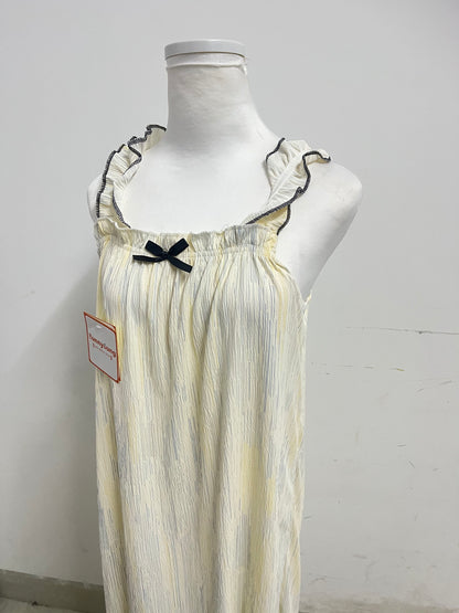 【Bunnyoung Pale Yellow Ruffled Strap Dress】—— Sweet & Airy Daily Wear