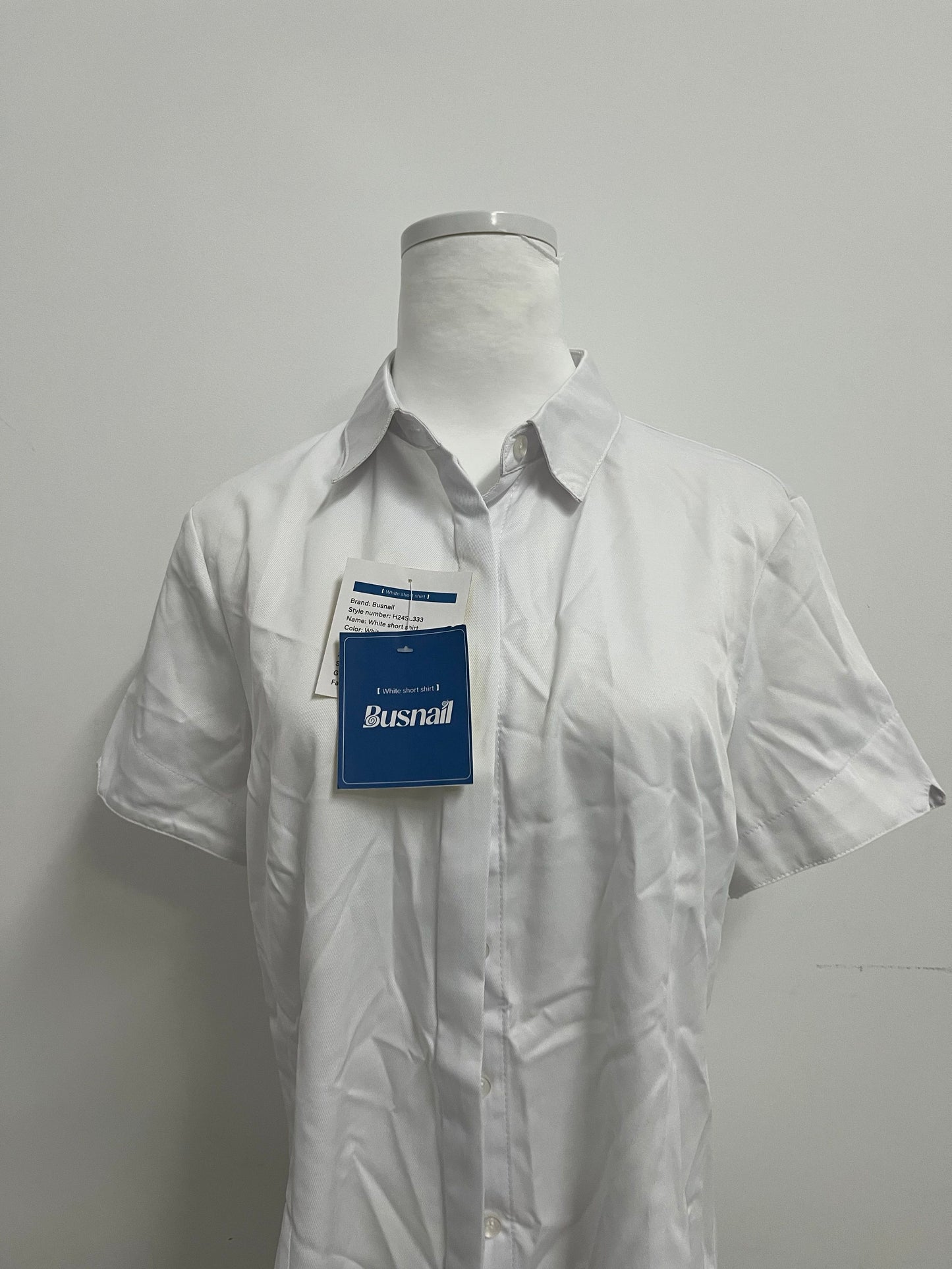 Busnail  Short Sleeve Dress Shirts Stretch Stain Shield Casual Button Down Shirts Solid Formal Shirt