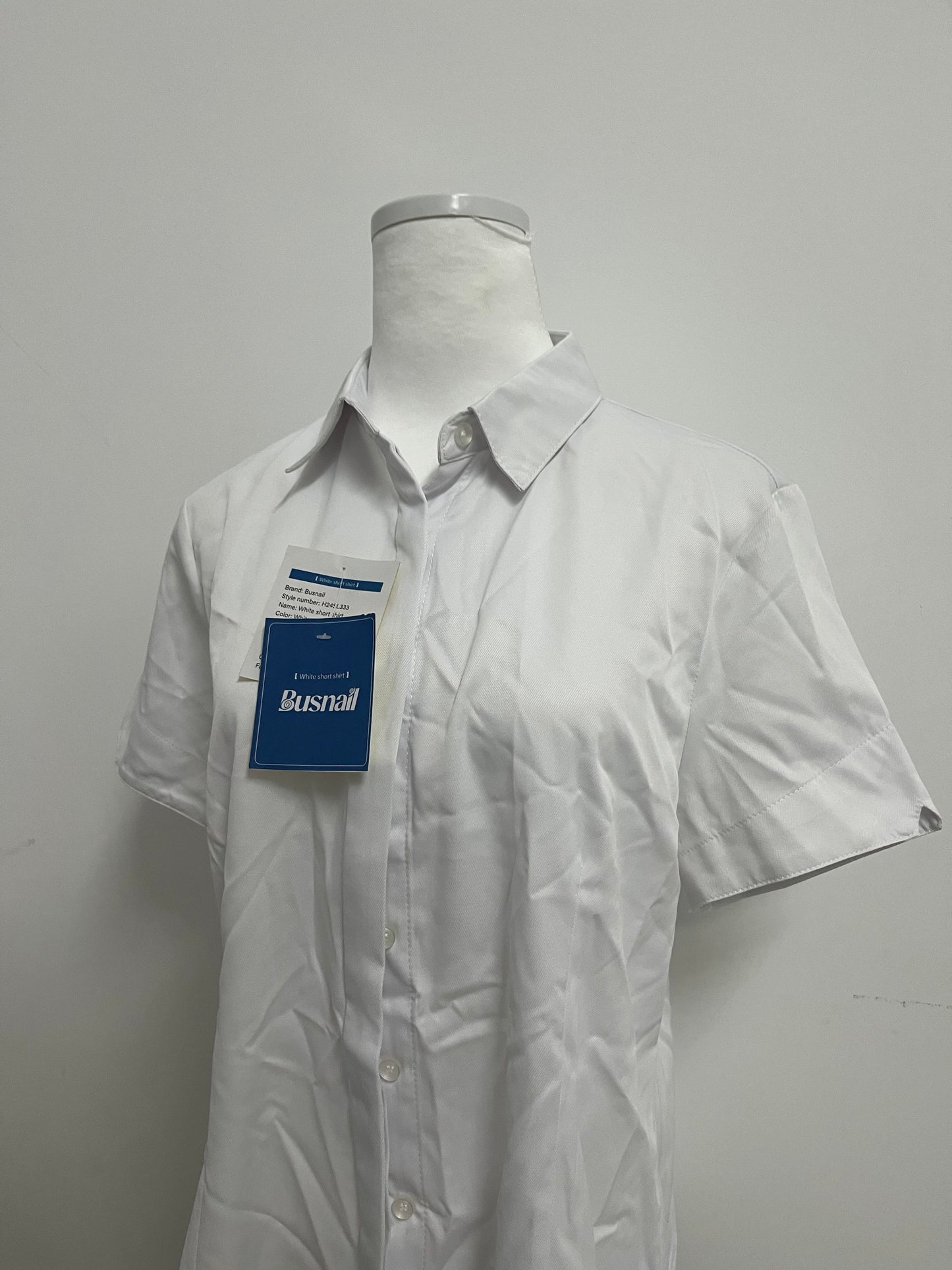 Busnail  Short Sleeve Dress Shirts Stretch Stain Shield Casual Button Down Shirts Solid Formal Shirt