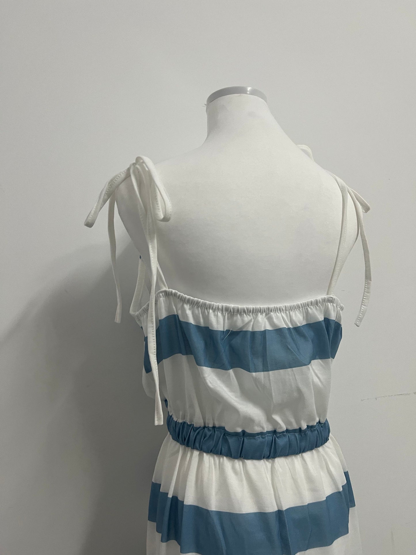 Busnail Women's Striped Tie Shoulder Mini Dress Sleeveless Summer Going Out Dresses with Pockets