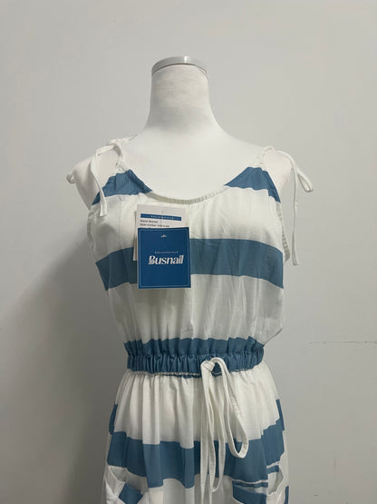Busnail Women's Striped Tie Shoulder Mini Dress Sleeveless Summer Going Out Dresses with Pockets