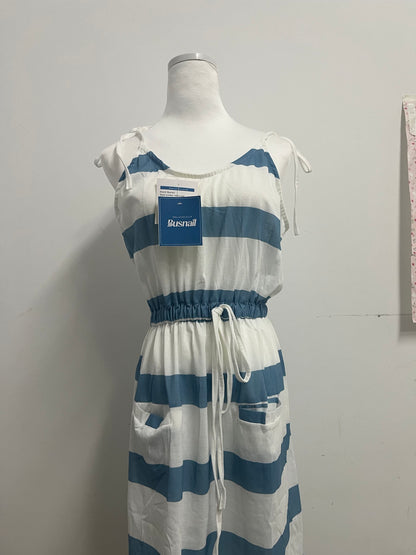 Busnail Women's Striped Tie Shoulder Mini Dress Sleeveless Summer Going Out Dresses with Pockets