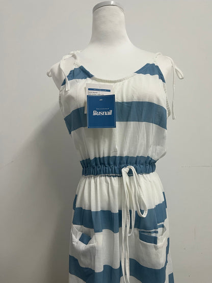 Busnail Women's Striped Tie Shoulder Mini Dress Sleeveless Summer Going Out Dresses with Pockets