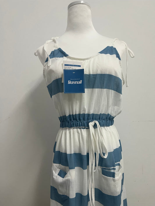 Busnail Women's Striped Tie Shoulder Mini Dress Sleeveless Summer Going Out Dresses with Pockets