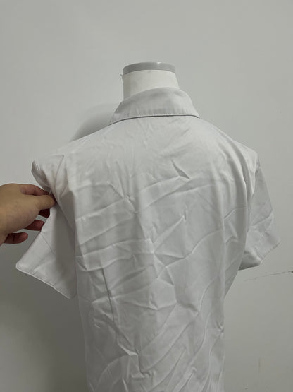 Busnail  Short Sleeve Dress Shirts Stretch Stain Shield Casual Button Down Shirts Solid Formal Shirt