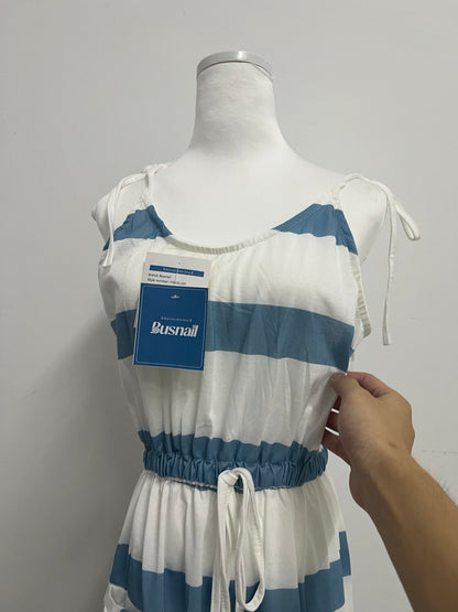 Busnail Women's Striped Tie Shoulder Mini Dress Sleeveless Summer Going Out Dresses with Pockets