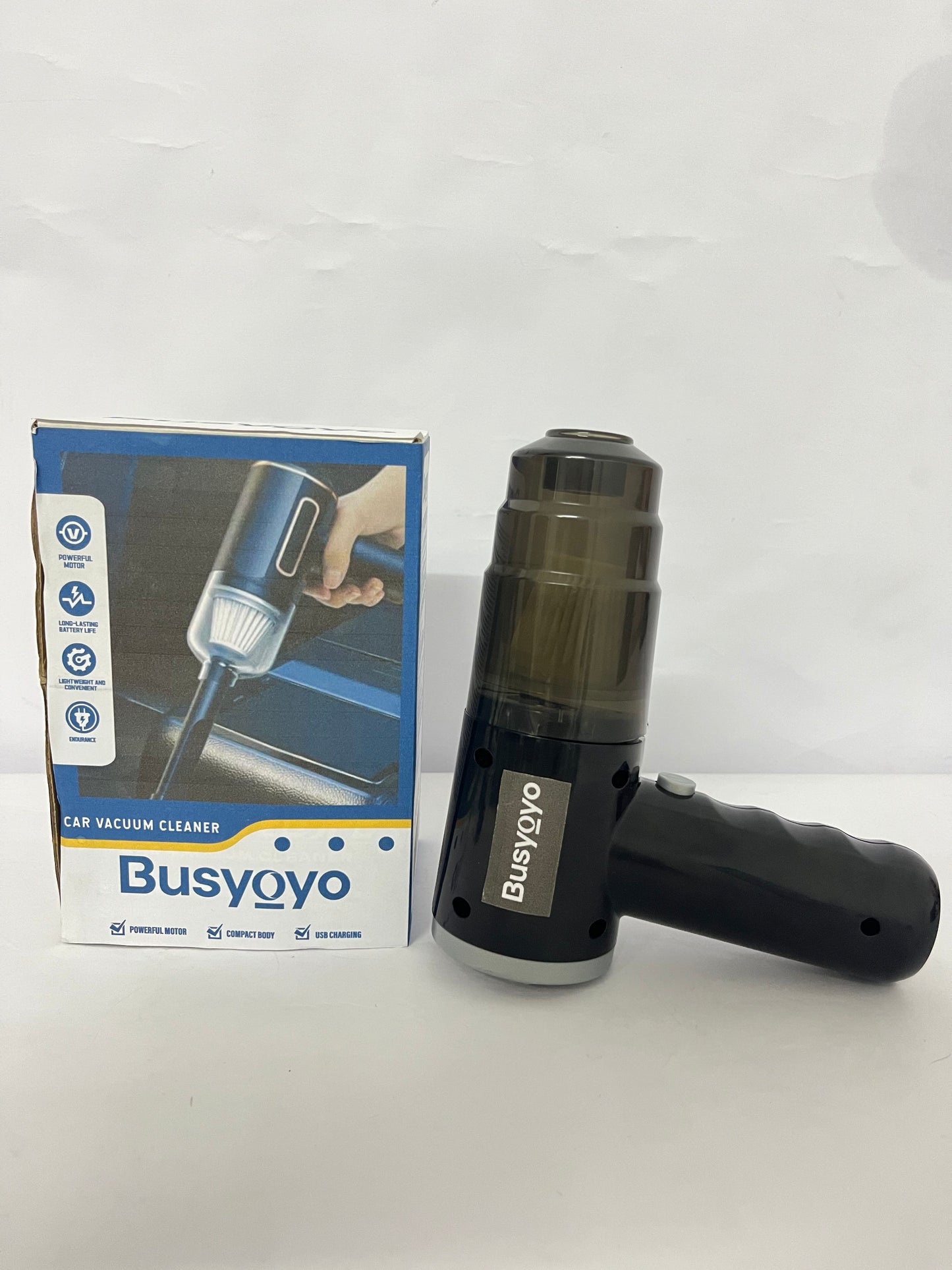Busyoyo Handheld Car Vacuum Cleaner,  Vacuum Cleaner & Air Duster, High Power Vacuum Portable Cordless, Hand Held Vacuum Rechargeable with Multi-Nozzles for Home, Car, Office