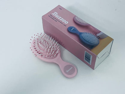 Buzzoo Mini Cushion Massage Hairbrush - Portable Detangling Hair Comb