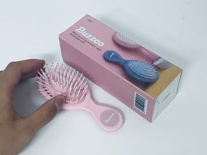 Buzzoo Mini Cushion Massage Hairbrush - Portable Detangling Hair Comb