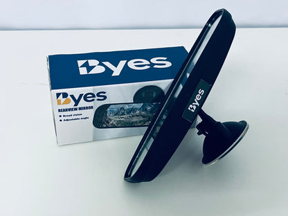 Byes Car Rearview Mirror, Wide Angle Adjustable Suction Cup Mirror for Blind Spot Reduction, Universal Fit for Most Vehicles