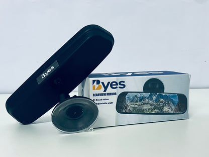 Byes Car Rearview Mirror, Wide Angle Adjustable Suction Cup Mirror for Blind Spot Reduction, Universal Fit for Most Vehicles
