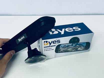 Byes Car Rearview Mirror, Wide Angle Adjustable Suction Cup Mirror for Blind Spot Reduction, Universal Fit for Most Vehicles