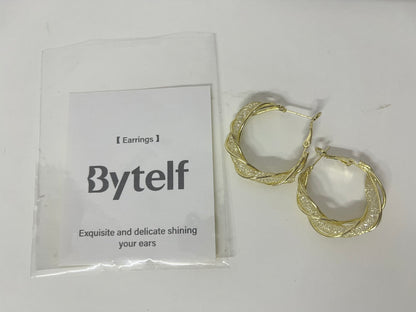 【Bytelf Twisted Hoop Earrings】—— Elegant & Shiny Accessory for Daily Style