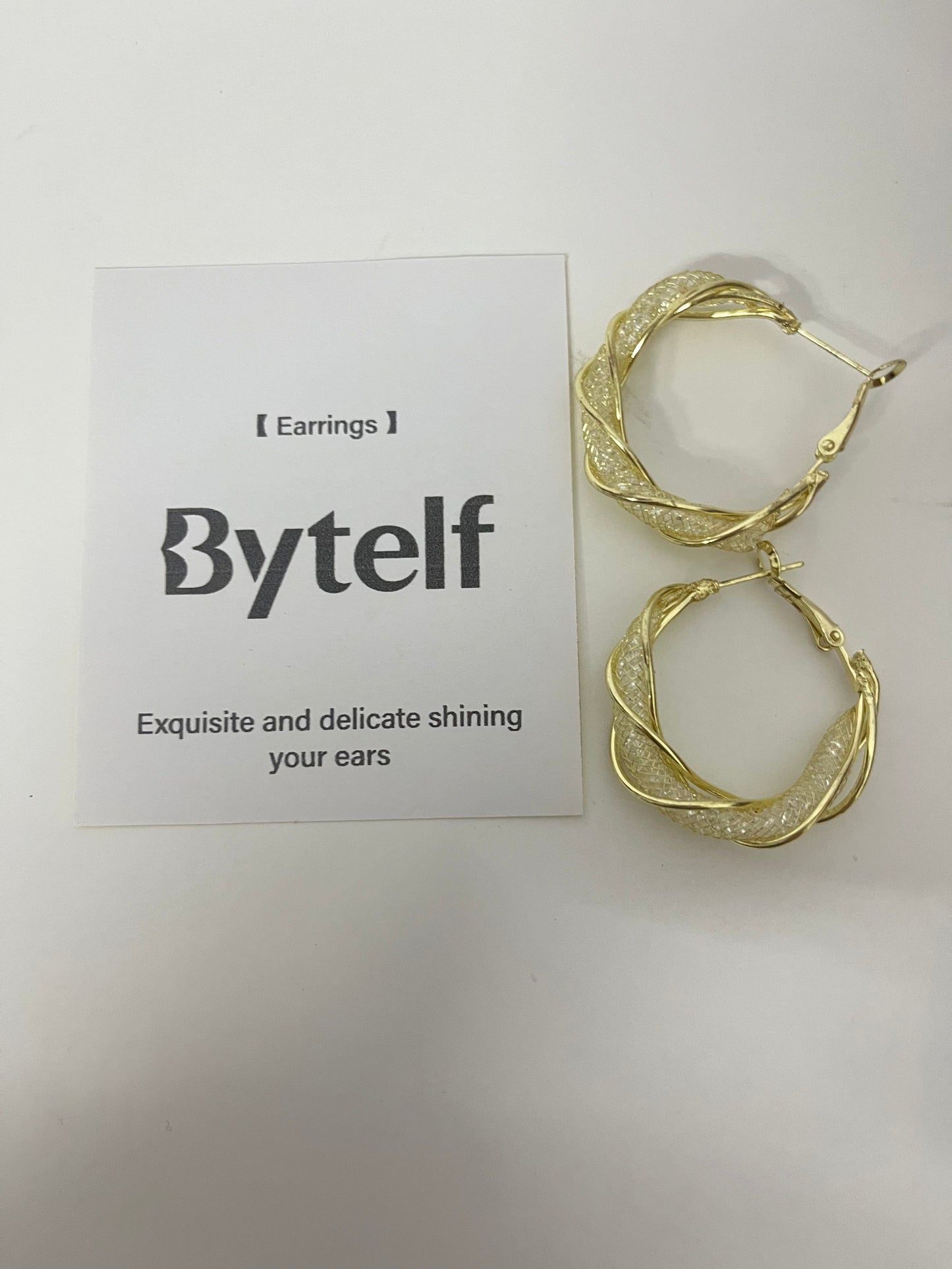 【Bytelf Twisted Hoop Earrings】—— Elegant & Shiny Accessory for Daily Style