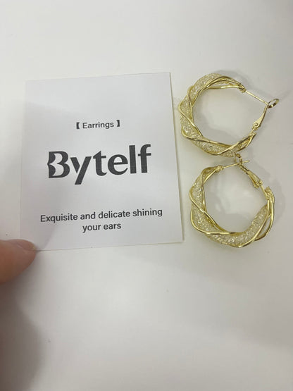 【Bytelf Twisted Hoop Earrings】—— Elegant & Shiny Accessory for Daily Style