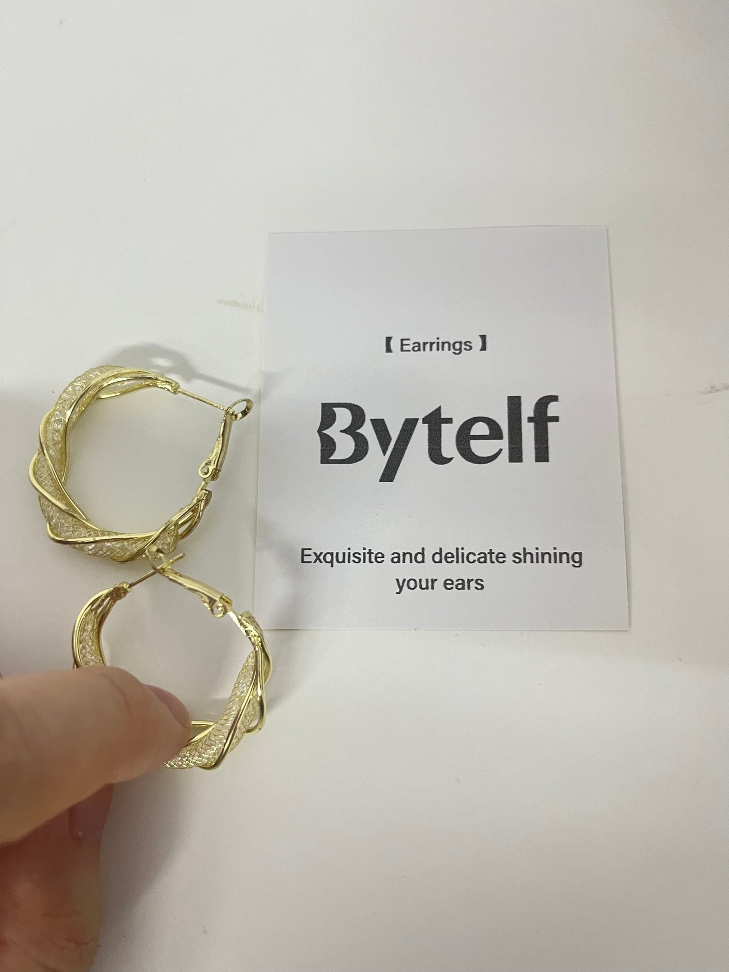 【Bytelf Twisted Hoop Earrings】—— Elegant & Shiny Accessory for Daily Style