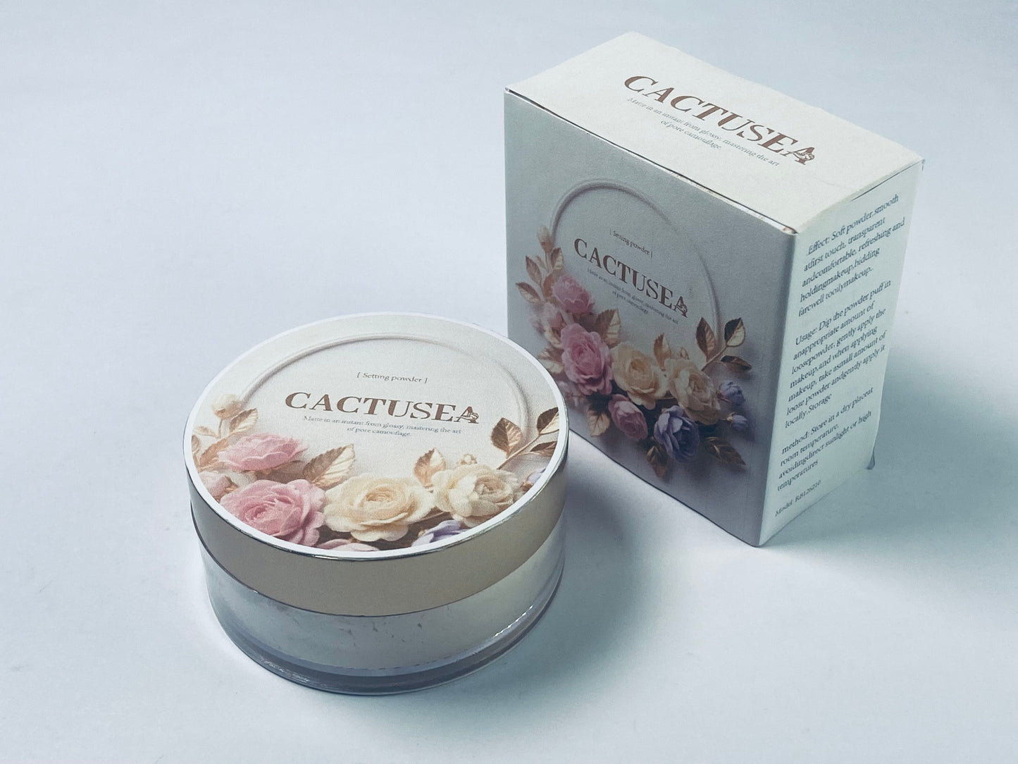 CACTUSEA Setting Powder, Silky Setting Powder For Creating Soft Glow Without Shine, Smooths Pores