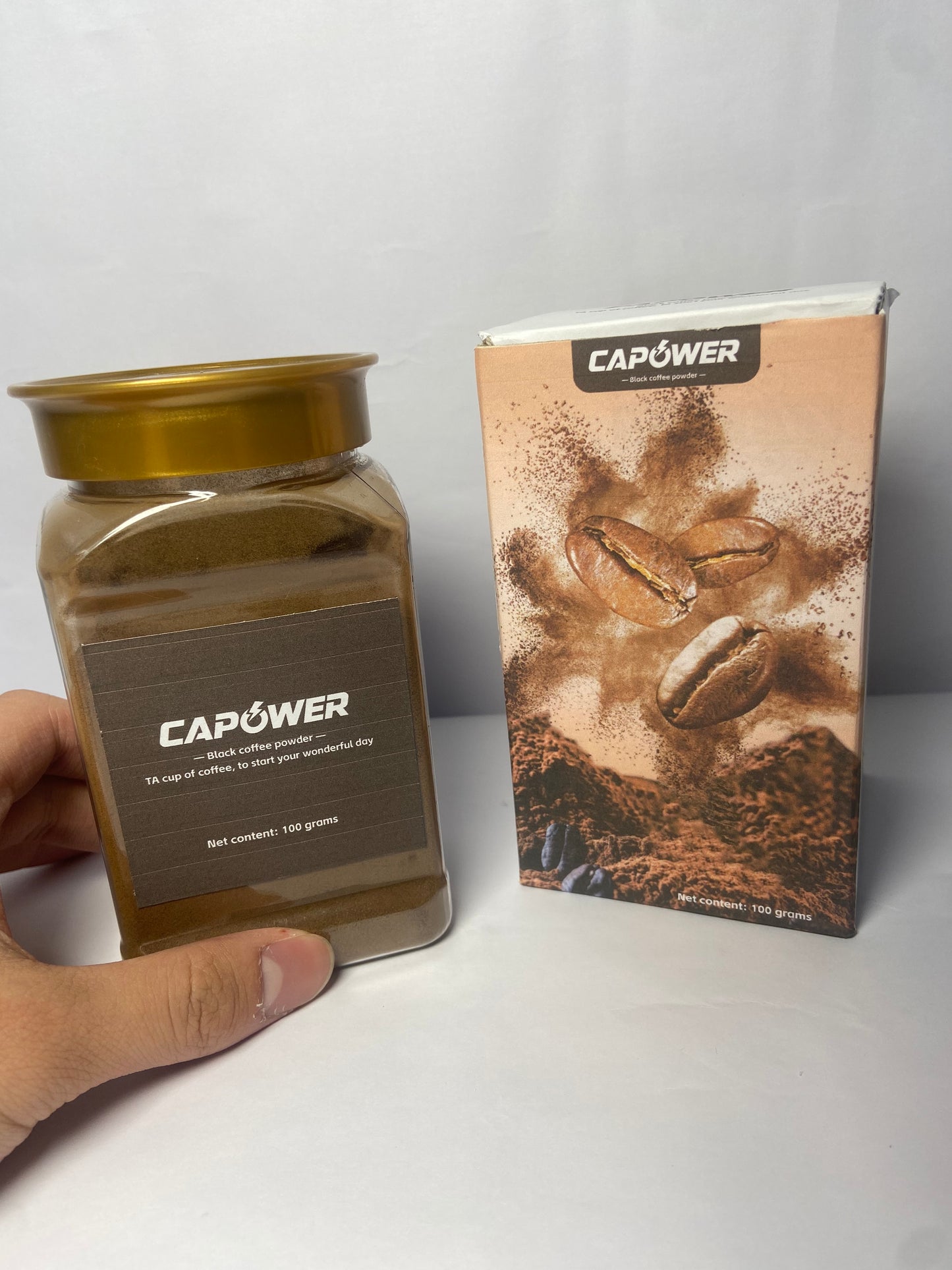 CAPOWER  Instant Coffee, Dark Roast, French Roast, 1 Jars (3.4 Oz Each)