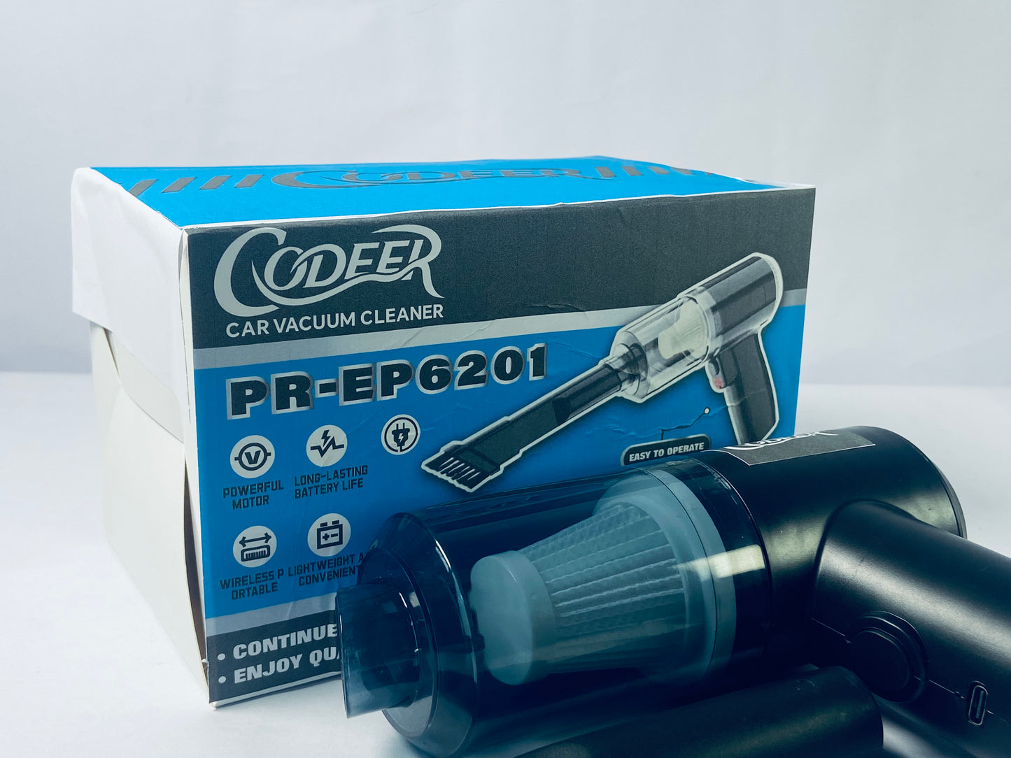 CODEER Handheld Vacuum Cleaner, Air Duster, 120W High Power Hand Held Vacuum and Multi-Nozzles for Car, Home, Office, Pet