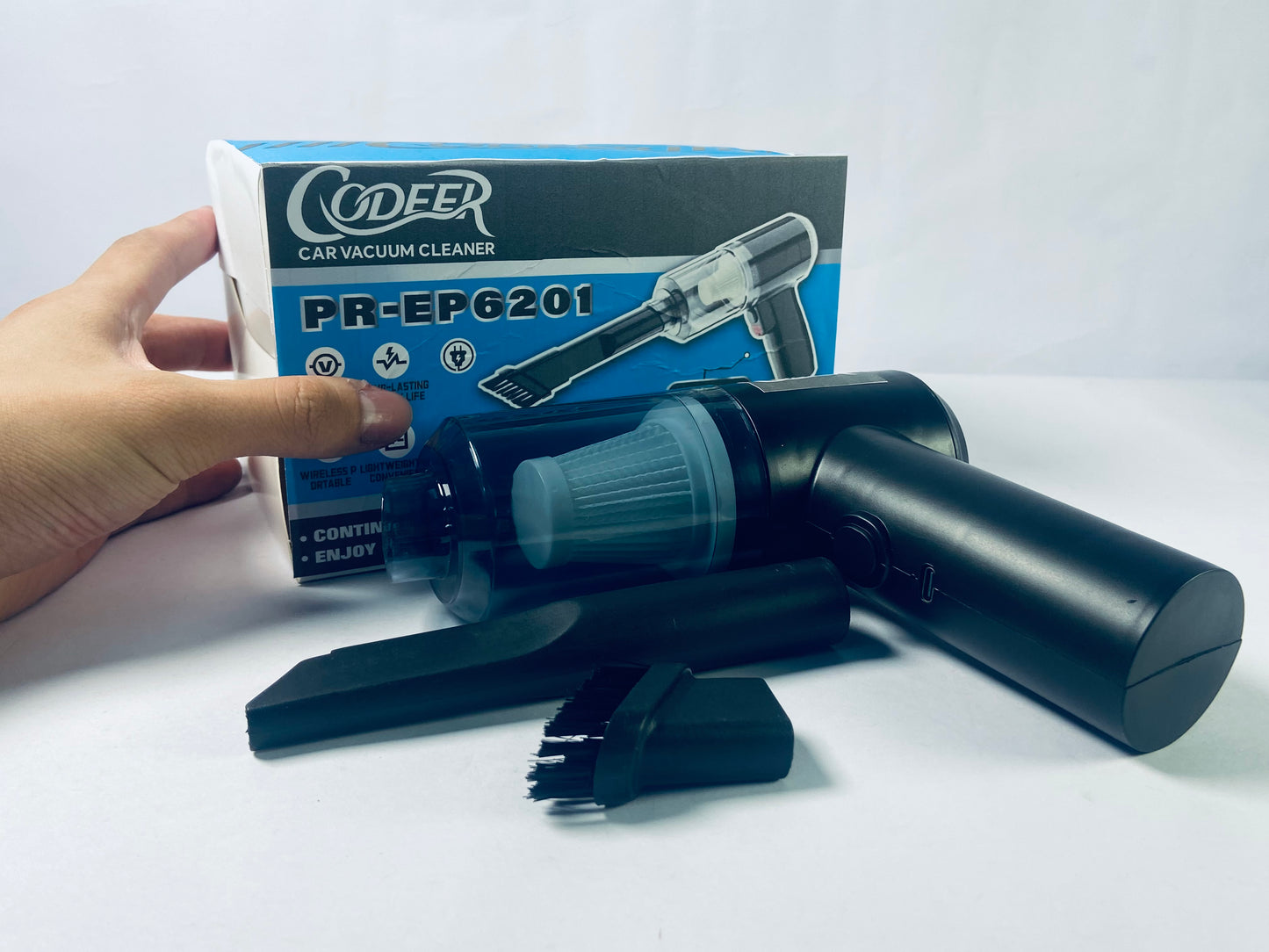 CODEER Handheld Vacuum Cleaner, Air Duster, 120W High Power Hand Held Vacuum and Multi-Nozzles for Car, Home, Office, Pet