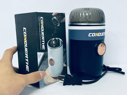 CONQUERTHE Coffee Grinder – Electric, Portable, Small, Quiet Adjustable Mini Conical Burr Coffee Bean Mill, 20 Grind Settings for Espresso, Pour-Over, French Press Moka,for Home Use