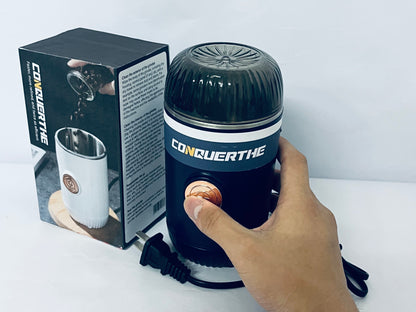 CONQUERTHE Coffee Grinder – Electric, Portable, Small, Quiet Adjustable Mini Conical Burr Coffee Bean Mill, 20 Grind Settings for Espresso, Pour-Over, French Press Moka,for Home Use