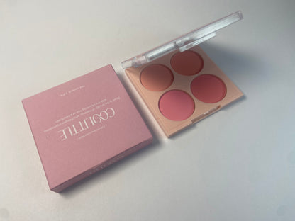 COOLITTLE Matte Blusher Powder Palette Blending Mood Cheek  4 Blendable Shades Fairy Pink Blusher in Lightweight Smooth Powder Vegan Makeup 1.84 ounces
