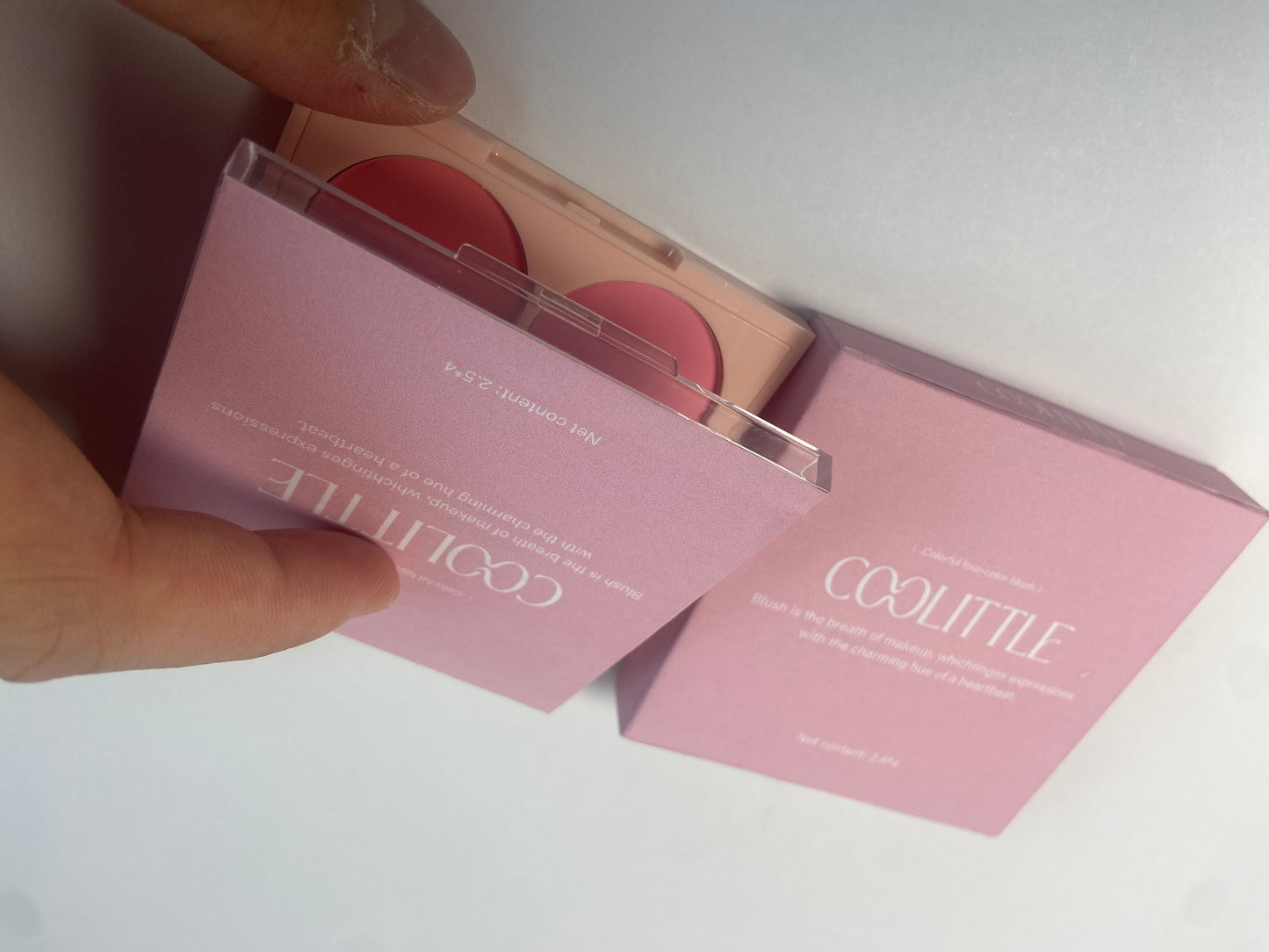 COOLITTLE Matte Blusher Powder Palette Blending Mood Cheek  4 Blendable Shades Fairy Pink Blusher in Lightweight Smooth Powder Vegan Makeup 1.84 ounces