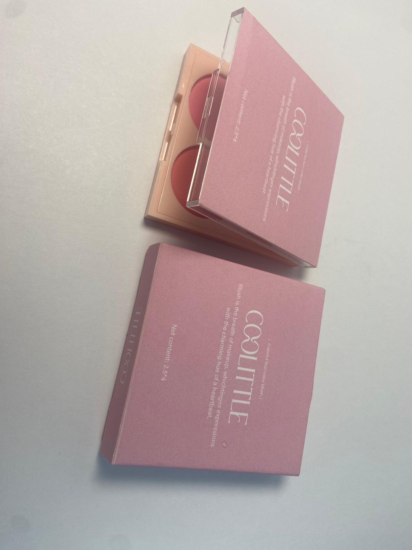 COOLITTLE Matte Blusher Powder Palette Blending Mood Cheek  4 Blendable Shades Fairy Pink Blusher in Lightweight Smooth Powder Vegan Makeup 1.84 ounces