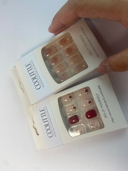COOLITTLE False nails, Wedding,Reusable Nail Stickers, Artificial Glossy Fake Nails, Press on Fake Nails for Women/Girls