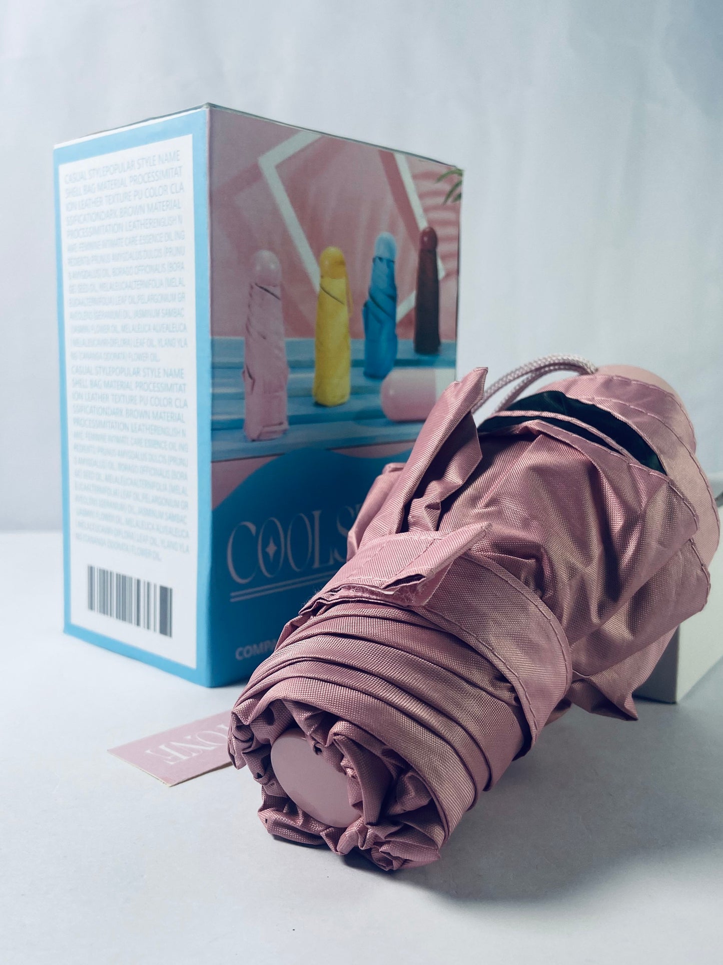 COOLSTONE Mini Umbrella for Purse With Case Small Compact UV Sun Protection Sun Lightweight Tiny Pocket Umbrella for Women Girls and Men