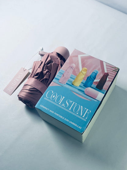 COOLSTONE Mini Umbrella for Purse With Case Small Compact UV Sun Protection Sun Lightweight Tiny Pocket Umbrella for Women Girls and Men