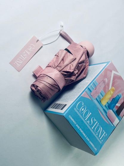 COOLSTONE Mini Umbrella for Purse With Case Small Compact UV Sun Protection Sun Lightweight Tiny Pocket Umbrella for Women Girls and Men