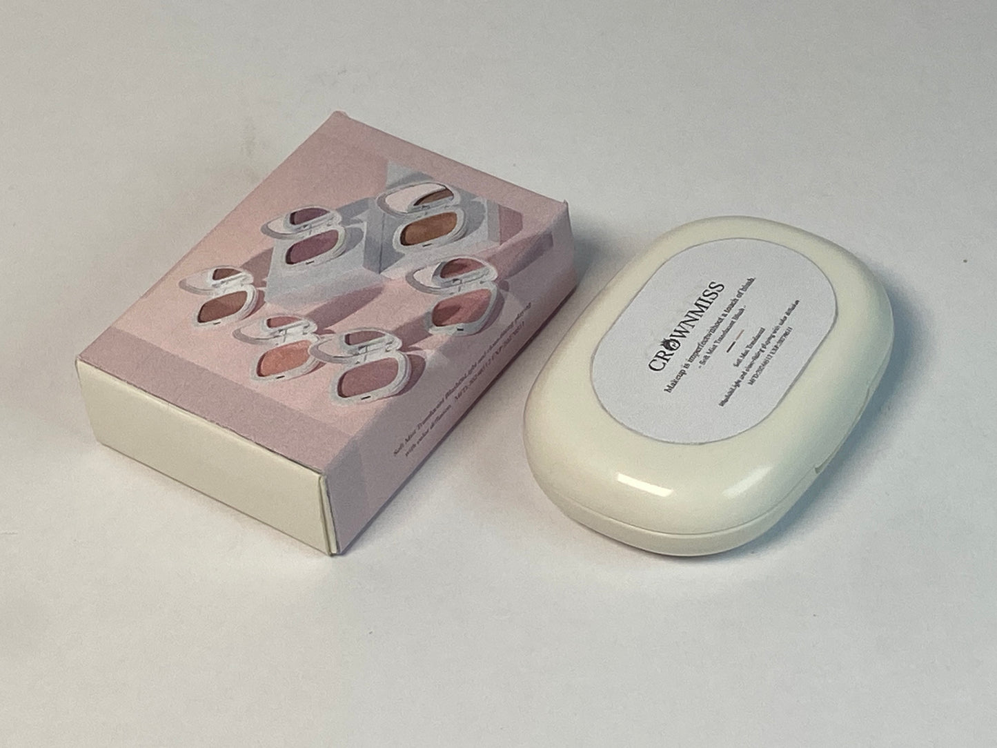 CROWNMISS Powder Blush, Radiant Glow Face Blusher, Blendable Formula, Lasting Moisturizing, Ultra Fine Lightweight Texture, Natural Cherry Color