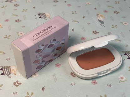 CROWNMISS Powder Blush, Radiant Glow Face Blusher, Blendable Formula, Lasting Moisturizing, Ultra Fine Lightweight Texture, Natural Cherry Color