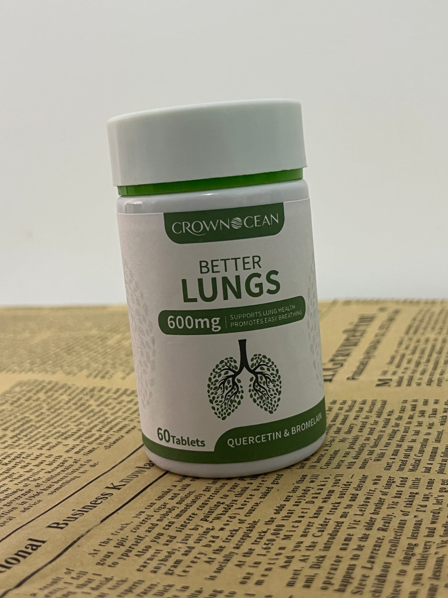 CROWNOCEAN Dietary food supplements Lung Formula – Organic Respiratory Support for Lung Health –60 Tablets – Non GMO Fair for Life Vegan