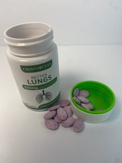 CROWNOCEAN Dietary food supplements Lung Formula – Organic Respiratory Support for Lung Health –60 Tablets – Non GMO Fair for Life Vegan
