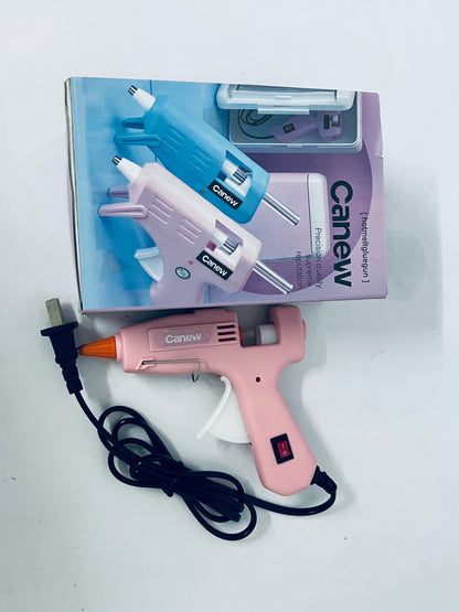 Canew Compact Mini Size High-Temperature Hot Glue Gun - Ideal for Crafting - Pink