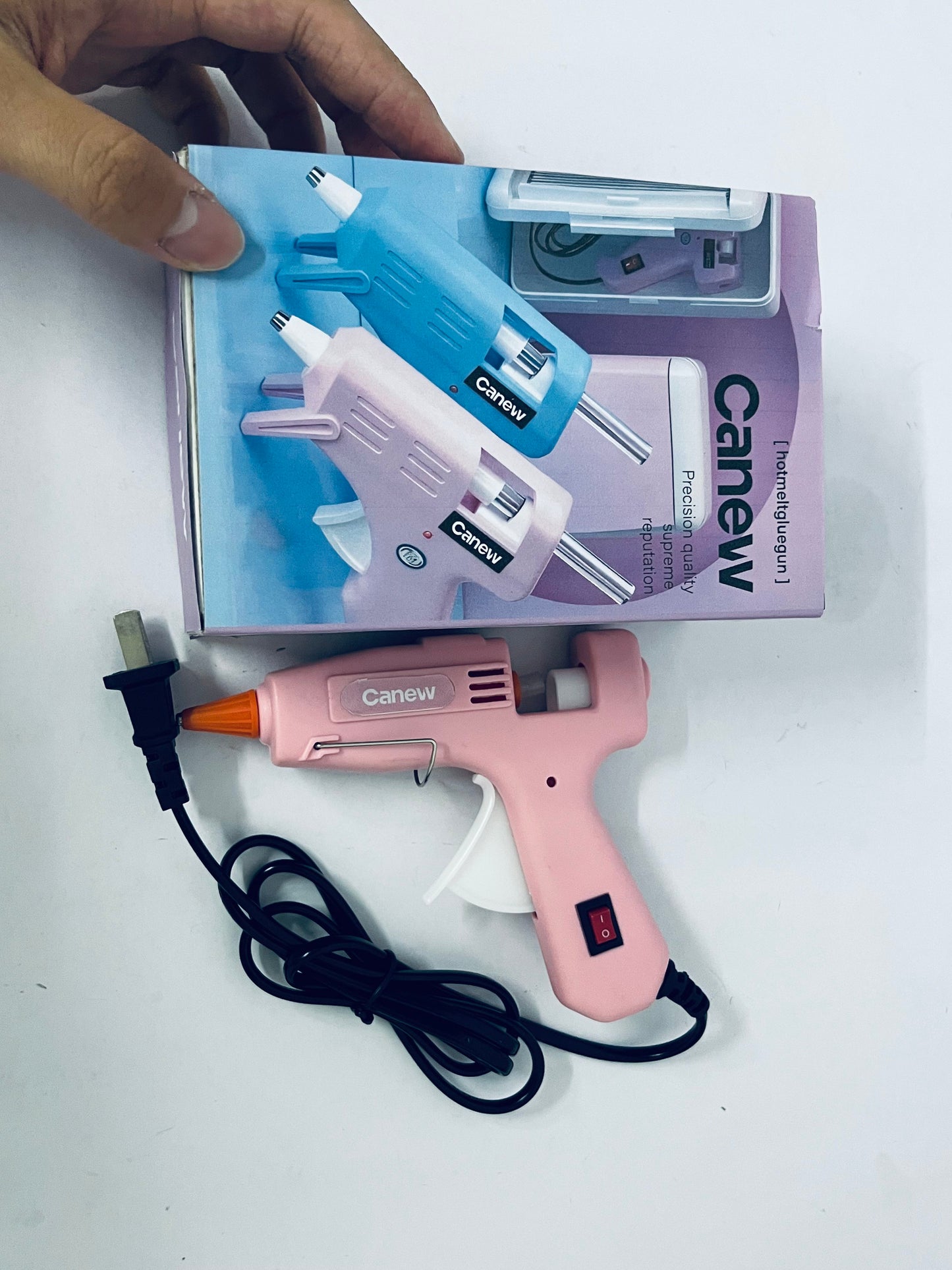 Canew Compact Mini Size High-Temperature Hot Glue Gun - Ideal for Crafting - Pink
