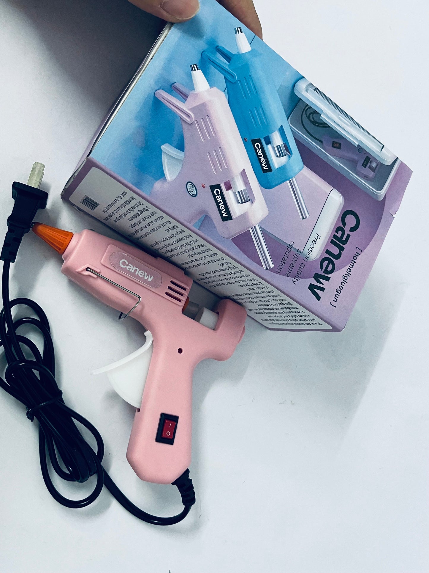 Canew Compact Mini Size High-Temperature Hot Glue Gun - Ideal for Crafting - Pink