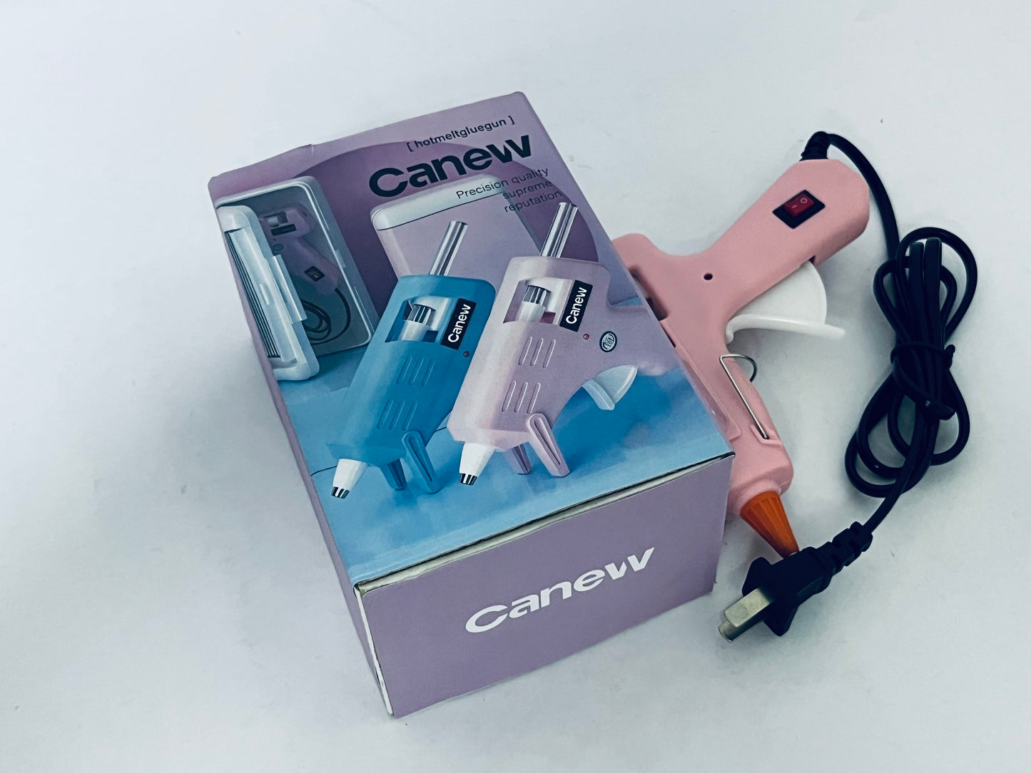 Canew Compact Mini Size High-Temperature Hot Glue Gun - Ideal for Crafting - Pink