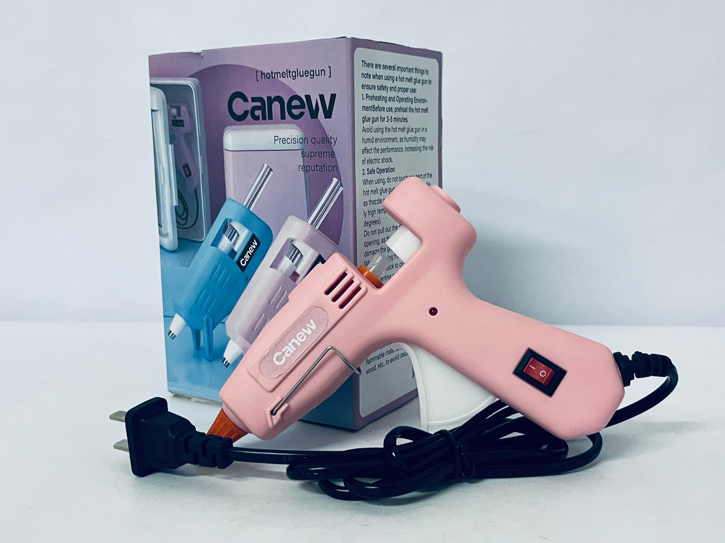 Canew Compact Mini Size High-Temperature Hot Glue Gun - Ideal for Crafting - Pink