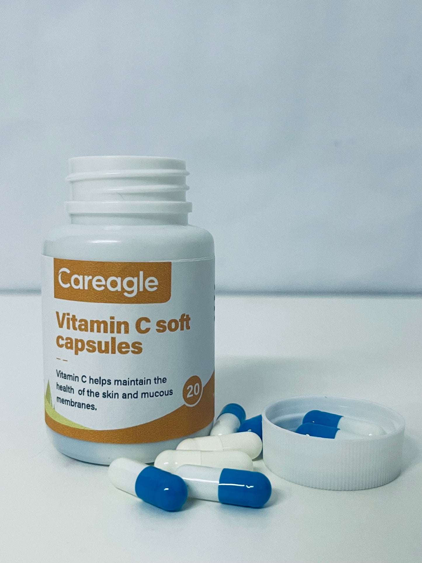 Careagle Vitamin C Soft Capsules 20-Count Gentle Nourishment A Daily Nutritional Supplement for Skin & Mucous Membrane Health