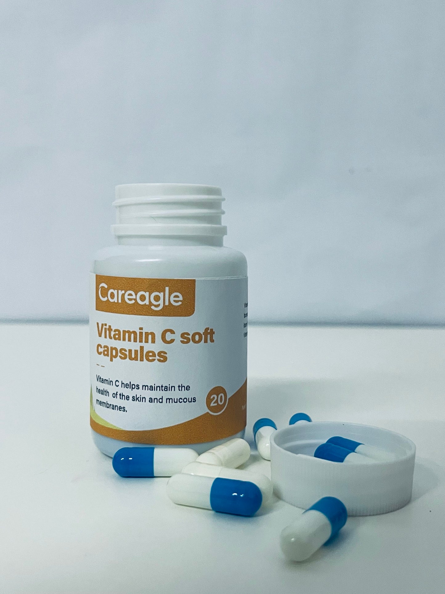 Careagle Vitamin C Soft Capsules 20-Count Gentle Nourishment A Daily Nutritional Supplement for Skin & Mucous Membrane Health