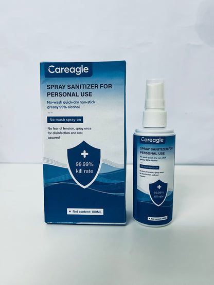 Careagle Personal Use Spray Sanitizer 100ML 99.99% Kill Rate No-Wash Quick-Dry A Portable Hygiene Tool for Daily Protection