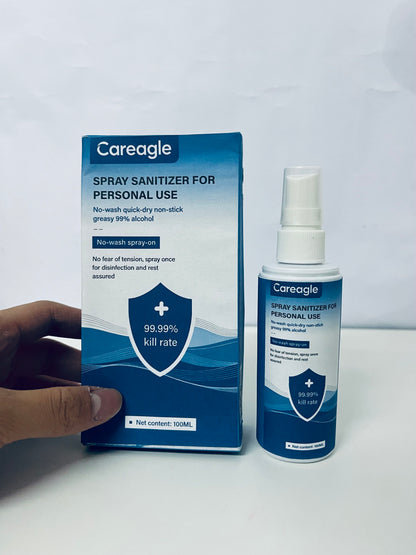 Careagle Personal Use Spray Sanitizer 100ML 99.99% Kill Rate No-Wash Quick-Dry A Portable Hygiene Tool for Daily Protection